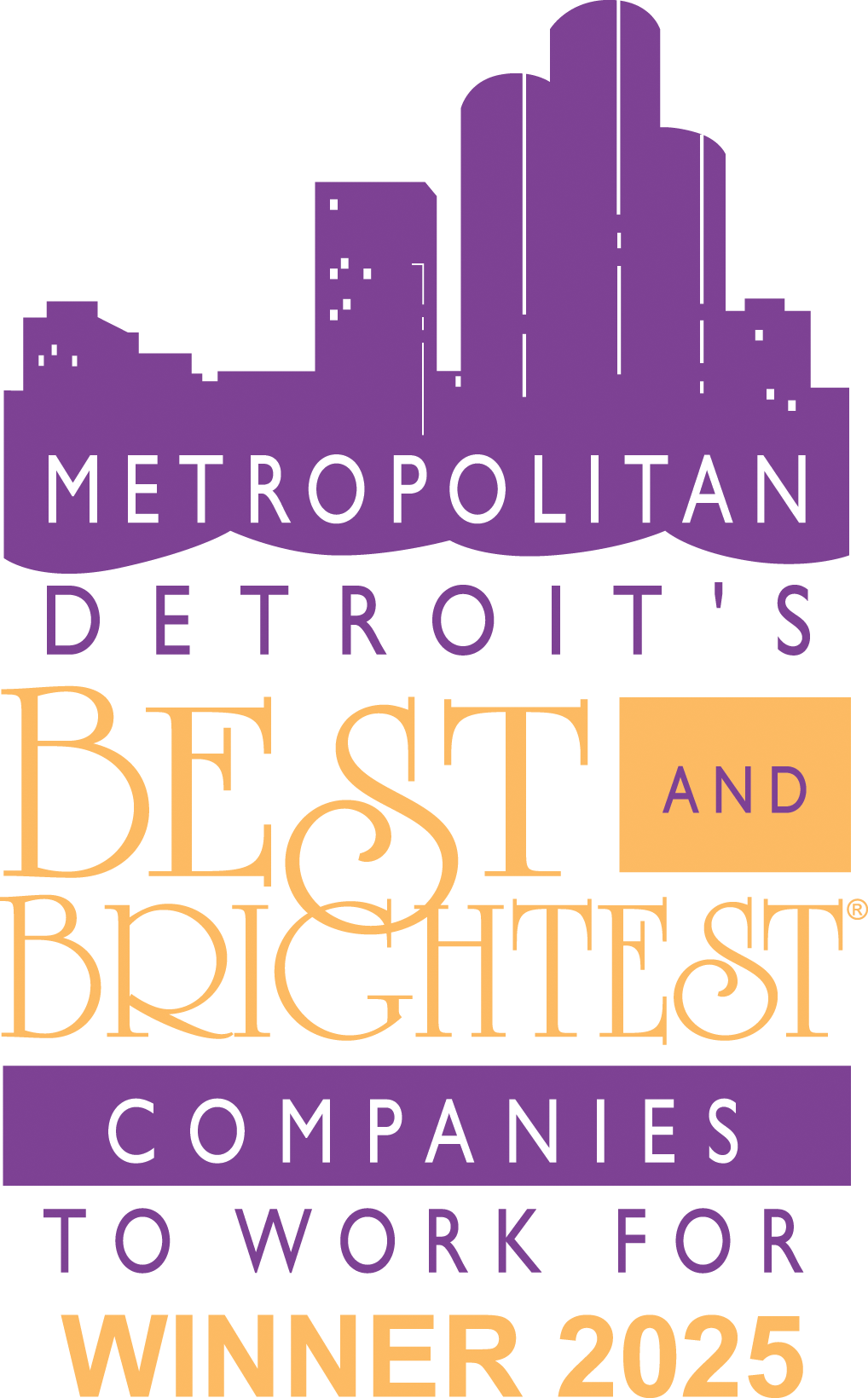 Metropolitan Detroit's Best and Brightest Companies to Work For, Winner 2025 logo.