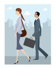 Professionals Walking